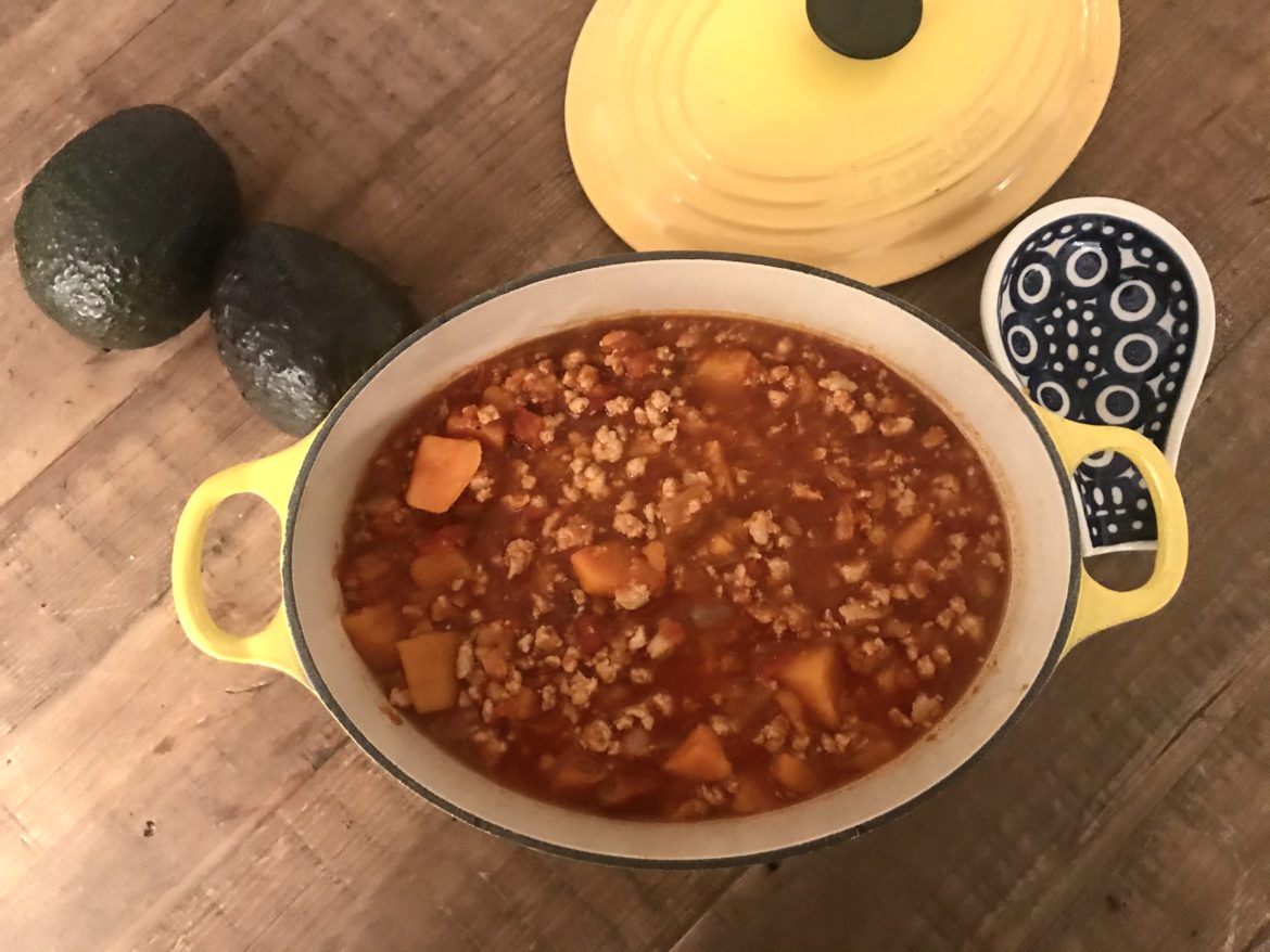 Turkey and Sweet Potato Chili (with or without beans)
